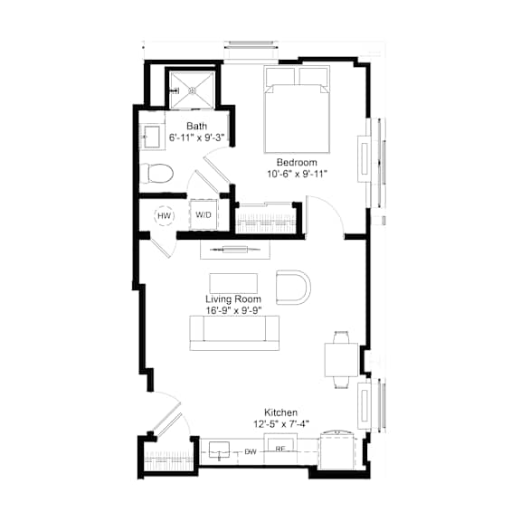 Floor Plan  A5 Floor Plan at The Jones Tower at the Collective, Pittsburgh