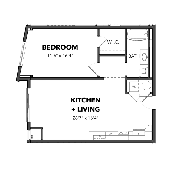 Floor Plan  A6 1 Bed 1 Bath Floor Plan at Bakery Living, Shadyside, Pittsburgh, PA
