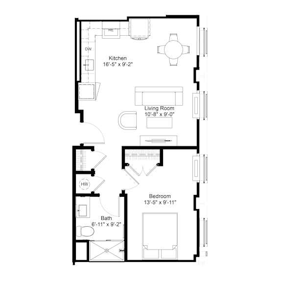 Floor Plan  A7 Floor Plan at The Jones Tower at the Collective, Pennsylvania, 15203