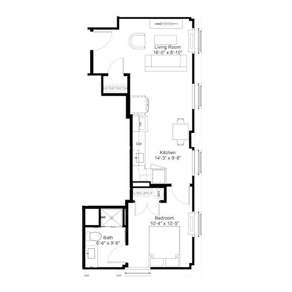 Floor Plan  A9 Floor Plan at The Jones Tower at the Collective, Pittsburgh, PA