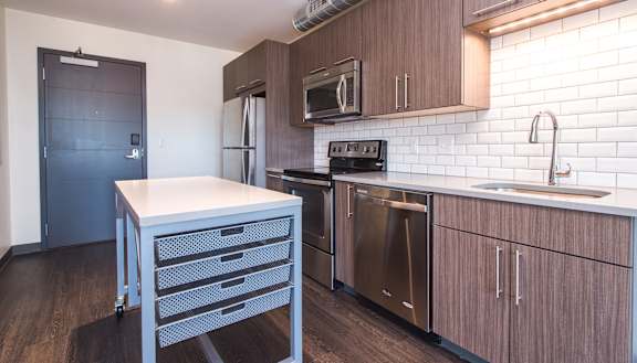a kitchen at Walnut on Highland, Pennsylvania 15206