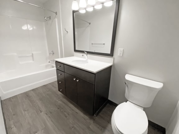 A4 Bathroom with Vanity and Tub at Bakery Living, Shadyside, Pittsburgh, PA