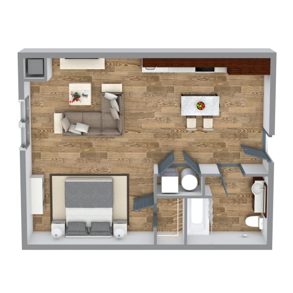 Micro 3 Floor Plan at Bakery Living, Shadyside, Pittsburgh, PA 15206