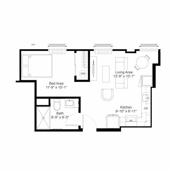 Floor Plan  S1 Floor Plan at The Jones Tower at the Collective, Pennsylvania, 15203