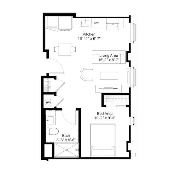 Floor Plan  S2 Floor Plan at The Jones Tower at the Collective, Pittsburgh, PA 15203