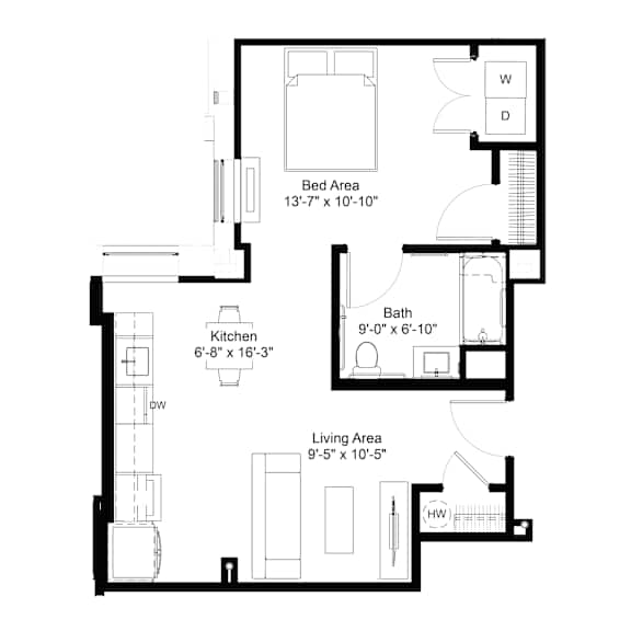 Floor Plan  S7 ADA Floor Plan at The Jones Tower at the Collective, Pennsylvania