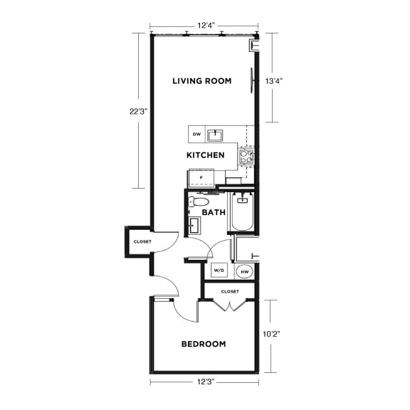 bedroom floor plan | luxury apartments in towson md | the southerly at The Washington at Chatham, Pittsburgh Pennsylvania