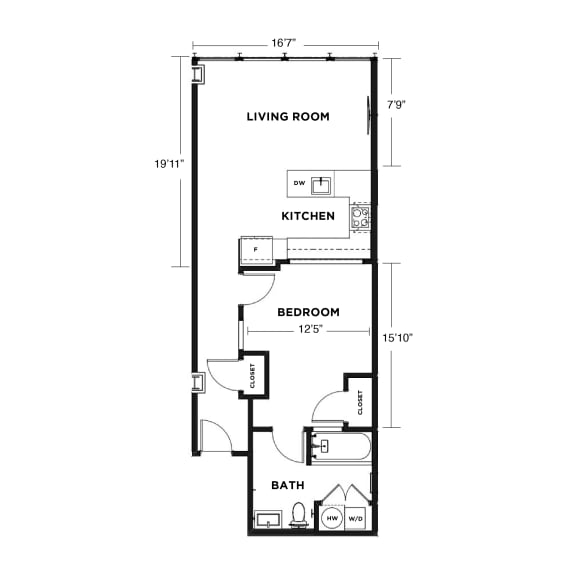 bedroom floor plan | apartments in garland tx | the mille brookhaven apartment homes at The Washington at Chatham, Pittsburgh, 15219