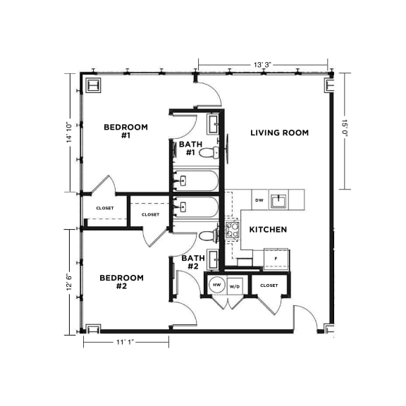 a floor plan of a house at The Washington at Chatham, Pittsburgh, PA