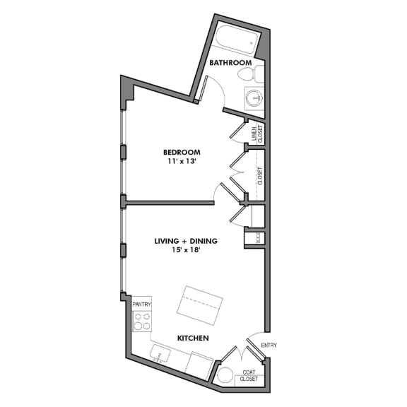 Floor plan at Walnut on Highland, Pennsylvania 15206