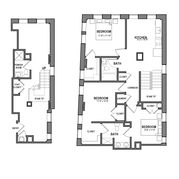 3 BR 2.5 Bath at Walnut on Highland, Pittsburgh