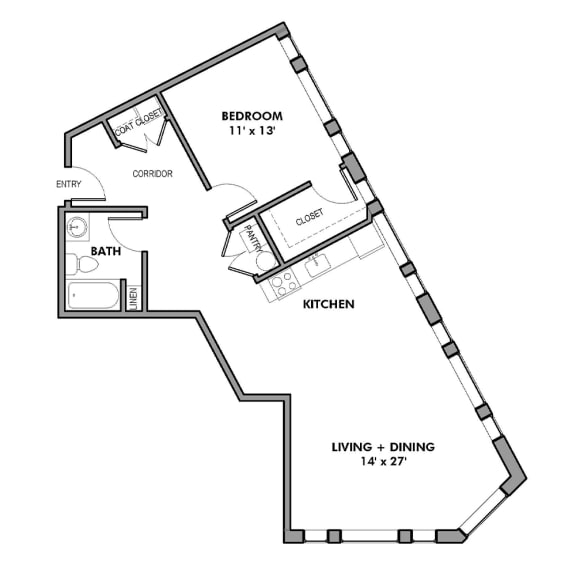 Wallace E Floor Plan at Walnut on Highland, Pennsylvania 15206