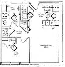 A black and white image of a floor plan for a house.