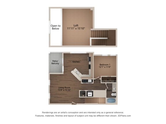 Cyprus Floor Plan at Fox Hunt Farms Apartments, South Carolina, 29708