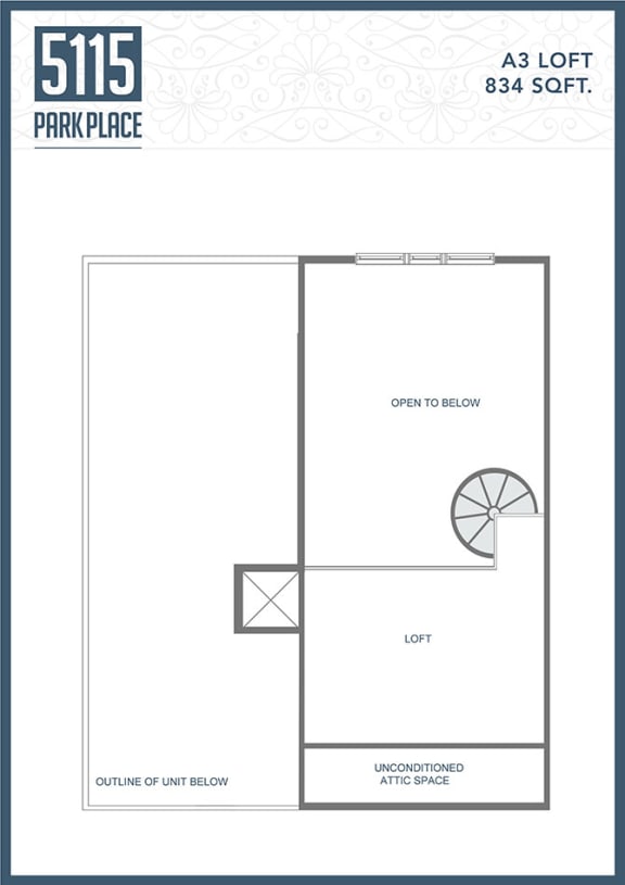 A3_LOFT-Floor-Plan at 5115 Park Place Apartments, Charlotte, NC