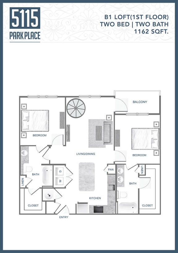 B1_LOFT-1ST-FLOOR-Floor-Plan at 5115 Park Place Apartments, North Carolina, 28209