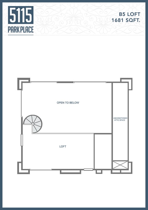 B5_LOFT-FIRST-FLOOR-Floor-Plan at 5115 Park Place Apartments, Charlotte, 28209