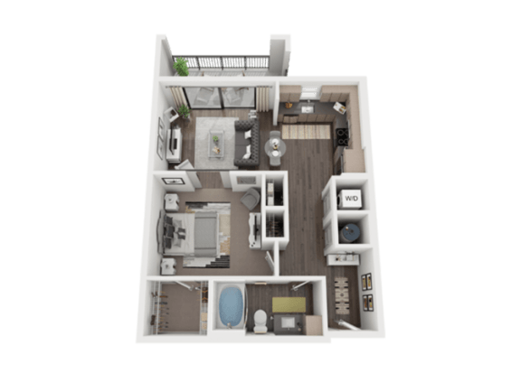 Floor Plan  Avila - 1 BR 1 BATH, A1at AVILA Apartments, Oviedo, FL