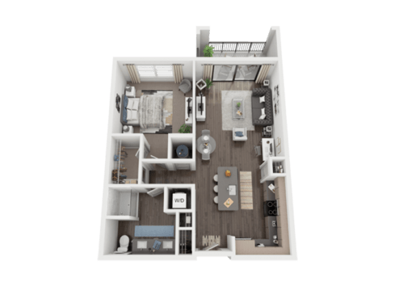 Floor Plan  Avila - 1 BR 1 BATH, A4 at AVILA Apartments, Oviedo, 32765