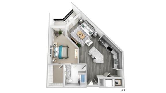 Floor Plan  Lowery: 1 Bedroom Floorplan A5 at The Lowery, Atlanta, GA, 30318
