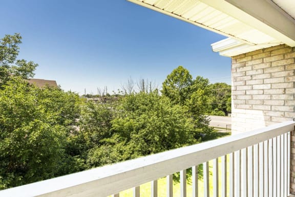 the view from the balcony of a home