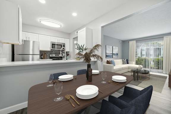 Dining And Kitchen View at Hanna Village, Indianapolis, 46227