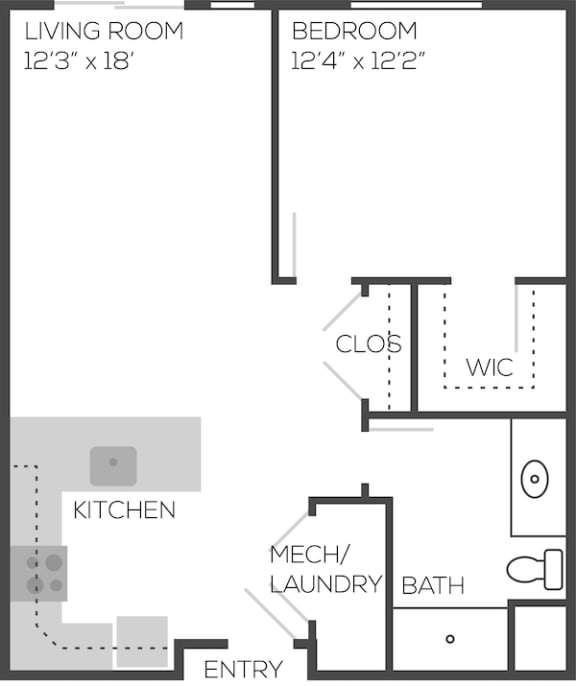 B4 Floor Plan at Adams Edge Apartments, Cincinnati, Ohio