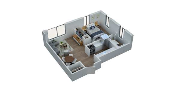 EAST C Floor Plan at The Rand Apartments, Columbus, Ohio
