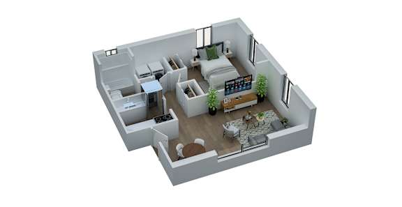 EAST E Floor Plan at The Rand Apartments, Columbus