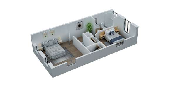 A1 SECOND FLOOR Floor Plan at The Rand Apartments, Columbus, OH, 43227