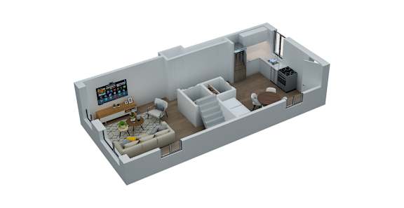 A2 FIRST FLOOR Floor Plan at The Rand Apartments, Columbus, OH