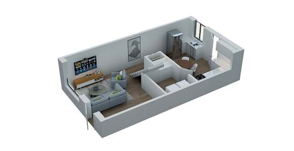 B2 FIRST FLOOR Floor Plan at The Rand Apartments, Columbus