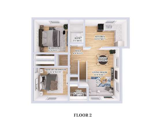 2 bed 2 bath C at Parkside at Maple Canyon Apartments, Ohio