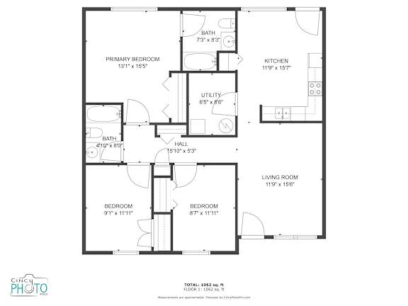 A black and white image of a floor plan for a house.
