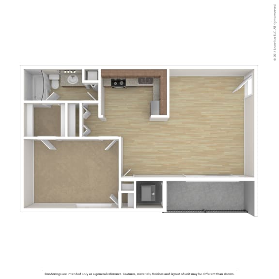 A1 Floor Plan at 7 Pointe Apartments, Indianapolis