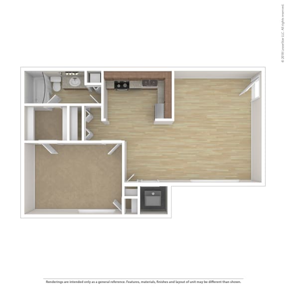 A2 Floor Plan at 7 Pointe Apartments, Indianapolis, IN, 46205