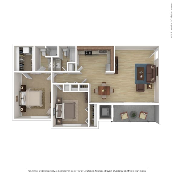 Floor Plan  B1 Floor Plan at 7 Pointe Apartments, Indianapolis, 46205