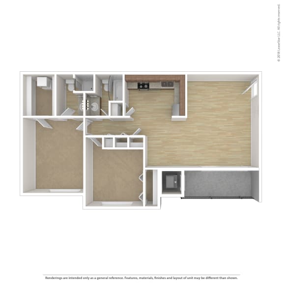 B1 Floor Plan at 7 Pointe Apartments, Indiana