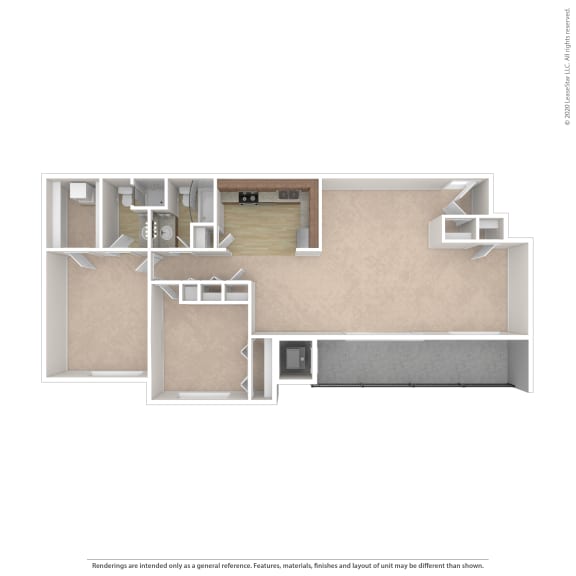 B2 Floor Plan at 7 Pointe Apartments, Indianapolis
