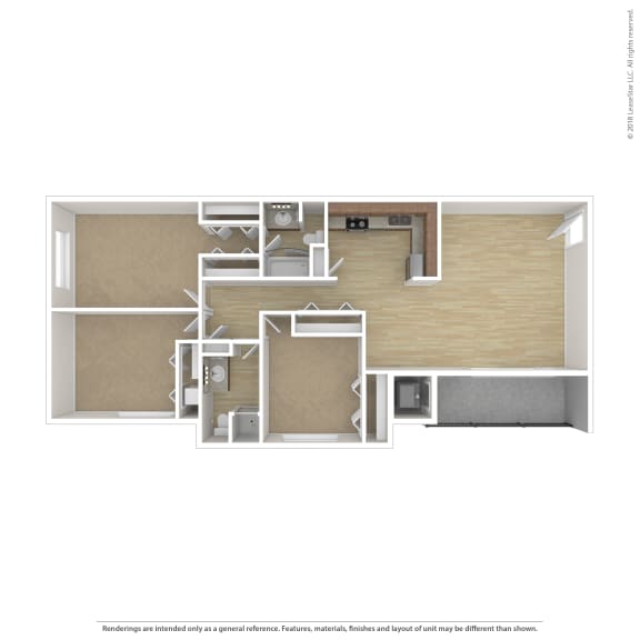 C1 Floor Plan at 7 Pointe Apartments, Indiana
