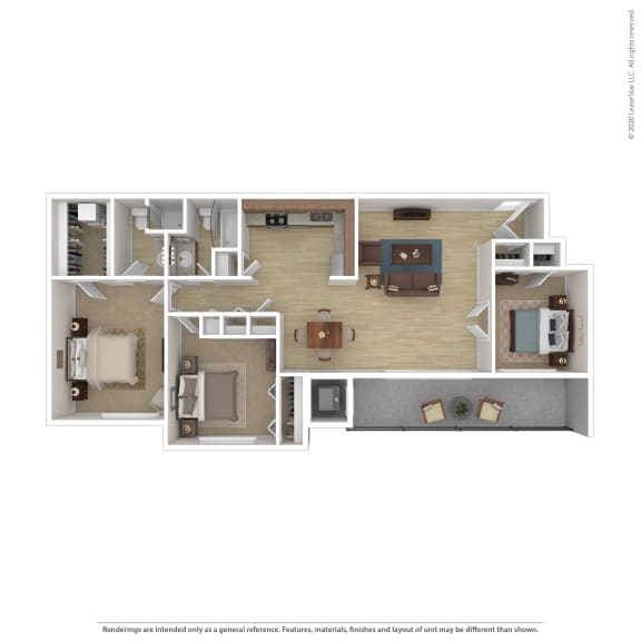 Floor Plan  C2 Floor Plan at 7 Pointe Apartments, Indianapolis, IN
