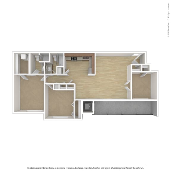 C2 Floor Plan at 7 Pointe Apartments, Indianapolis, Indiana