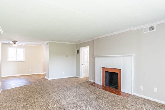 Unfurnished living room with carpet at Trails at Mariemont, Cincinnati