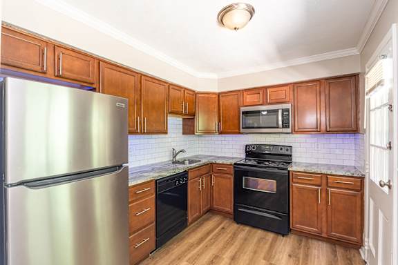 Kitchen with stove top oven at Trails at Mariemont, Ohio, 45227