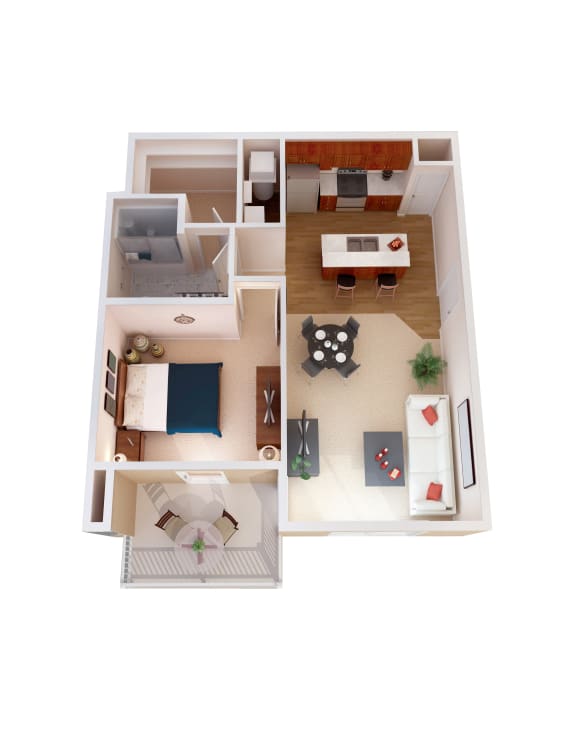 Floor Plan  1 bed 1 bathroom Arbor II Floor Plan  at Grove City Summit, Ohio, 43123