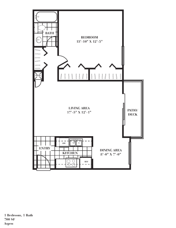 a floor plan of a bedroom apartment at Summit at Keystone, Indianapolis, 46220