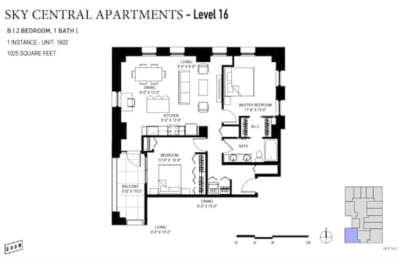 1 bed 1 bath at Sky Central Apartments, Cincinnati, 45202