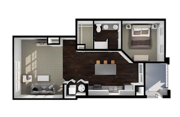 Ben Floor Plan at Liberty Flats Apartments, Liberty Township, OH, 45069