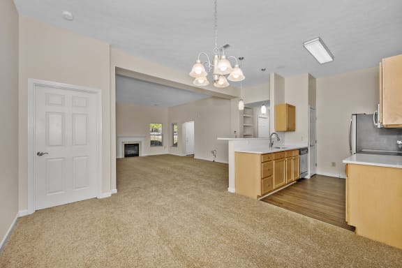 an open kitchen and living room with an open floor plan at Bishops Gate, Ohio, 45249