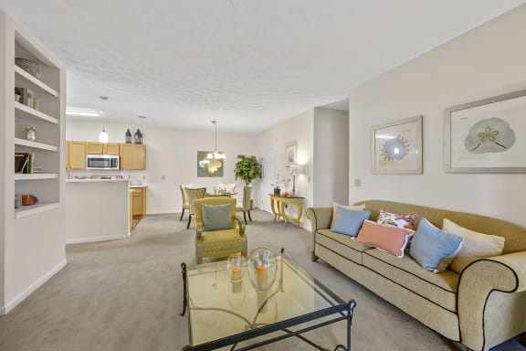 a living room with couches and a glass table at Bishops Gate, Cincinnati, OH, 45249